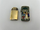 Vintage 800 Silver Enamel Romeo   Juliet Zippo Lighter Case Rare European