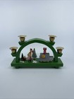 Vintage Christmas Candle Holder Green Made In Taiwan Nos 