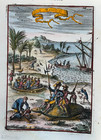 Turtles In Mauritius 1683 Alain Manesson Mallet Nice Antique View 17th Century