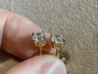 1ct Round Cut Simulated Diamond Solitaire Stud Earrings 14k Yellow Gold Plated