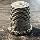 Antique Waite Thresher Co  Sterling Silver Thimble     water Scene     C1890s Size 8