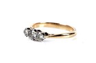 Engagement Diamond Three Stone Ring Yellow Gold 18ct Size K