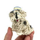 Vtg Ceramic Spaghetti Dog Figurine Old English Sheepdog Top Hat