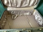 Vintage Small Tweed Hardcase Suitcase 21x14x6 5  Keys