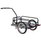 Aosom Folding Bike Cargo Trailer Cart With Seat Post Hitch Black