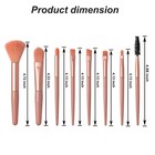 8pcs Travel Makeup Brush Set Mini Cosmetic Brushes For Face Eyeshadow Blush Pink