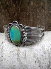 Navajo Silver Bracelet Antique Native American Turquoise Old Pawn Cuff 1920