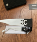 Chanel 5525 Polarized Black   White Rectangle Sunglasses