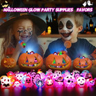 65pcs Halloween Light Up Led Rings  Non Candy Trick Or Treats 3d Flashing Rings