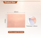 Conductive Copper Foil Sheets 200 X 150 X 0 08mm 10 Pcs