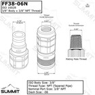3 8    Flat Face Hydraulic Quick Connect Male Coupler Fitting  3 8    Npt Thread
