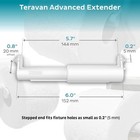 Teravan Advanced Extender For Extra Large Toilet Paper  Converts Holder White 