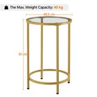 Set Of 2 Round End Side Tables Small Coffee Tea Tables W  Glass Top  Metal Frame