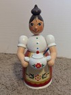 Erzgebirgische Volkskunst Incense Smoker Lot -woman With Apron Holding Pot   Pie