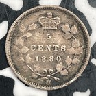 1880-h Canada 5 Cents Lot f5277 Silver 