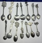 Lot Of 14 Vintage Pewter Souvenir Spoons - Disney  Cities  Star Trek   Misc