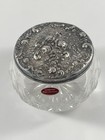 Antique Gorham Silver-plate Lid   Cut Crystal Vanity Powder Jar