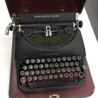 Vintage Remington Rand Deluxe Model 5 Portable Black Typewriter W carrying Case
