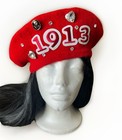 Delta Sigma Theta 1913 Red Beret With Rhinestones