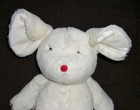 Rouge Kaloo Ivory White Mouse - Super Soft Plush Stuffed Animal Toy 15  - Nwt