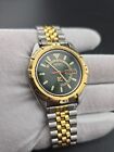 Seiko Kinetic Quartz 5m23-6a89 Green Face Men   s Watch Day Date
