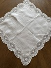 Vintage White Hankerchief With Beautiful Lace Edge  Wedding Hanky