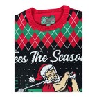 Ugly Christmas Sweater Tee   s The Season Men   s Xxl Golf Santa Argyle Aop Holiday