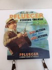 Pflueger Fishing Tackle Die Cut Sign With Eclipse Minnow Bucket By Gary Hurd