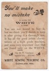 1890 s White Sewing Machine Co  Victorian Trade Advertising Card