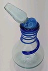 Vintage Clear Spiral Blue Glass Parfum Bottle