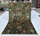 Olive Terracotta Afghan Chobi Animal Area Rug Hand Knotted Wool 4x6 Ft