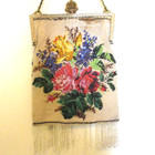 Antique Vintage Micro Beaded Purse Jewelled Frame - Seller Prepays Us Tariffs