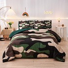 Army Camouflage Bedding Set  Camouflage Comforter Set  3 Pcs One Queen Green