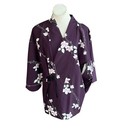 Japanese Vintage Kimono Jacket Yukata Purple Cherry Blossom Design 