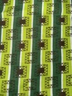 Two Pieces Of Vintage Mid-century Green Fabric Geometric Design 37 X 45
