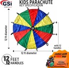 12 Ft Kids Rainbow Play Parachute Group Game For School  Outdoor Parties   Fun