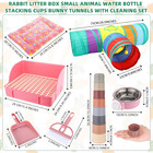 34 Pcs Rabbit Starter Kit Rabbit Litter Box Small Animal Water Bottle Cups Bunny
