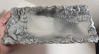 Arthur Court 12  Aluminum Tray  Bunny Rabbits In Cabbage Patch  Free Shipping