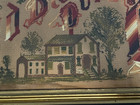 C  1900 Victorian Punchwork Needlework Sampler Motto God Bless Our Home