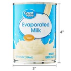 4 Pack Great Value Evaporated Milk 12 Fl Oz Canned Cooking Baking Ingredient