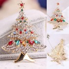 Crystal Christmas Tree Rhinestone Brooch Pin Corsage Xmas Women Jewelry Gift