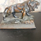 Vintage Bronze Leo The Lion Statue  Floridian Title Co  Miami Fl   Made In 1930s