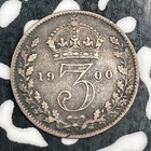 1900 Great Britain 3 Pence Threepence Lot f5274 Silver 