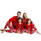 2023 Couples Christmas Family Matching Pajamas Set Red Santa Mother Kids Clothes