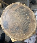 Rare Antique Pueblo Native American Painted Log And Hide Drum  Arrow   Chief