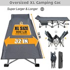 Slsy Extra-wide Folding Camping Cot  Quiet Sleeping Cot With Side Pocket  Xxl