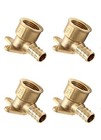 74pcs Efield 1 2  Pex Barb Crimp Brass Fitting  Drop-ear tee Elbow Coupler clamp