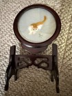     Rare Double Sided Silk Embroidery Different Cats Asian Screen Wood Stand