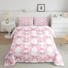  Watercolor Bow Bedding Set For Kids Boys Girls Size Bow Pattern Twin Pink