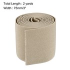 Twill Elastic Band Double-side 3  Flat 2yards 1 Roll Flat Ribbon Cord Beige